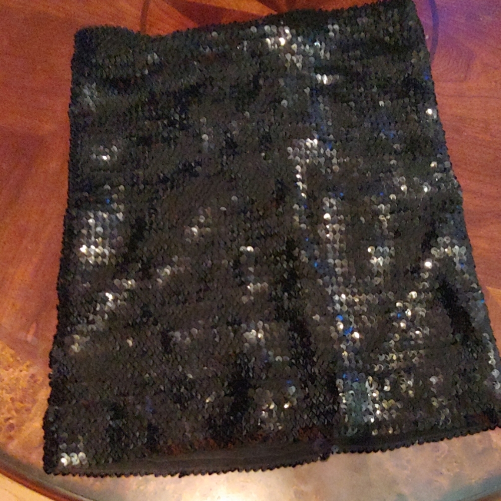 Black sequined tube top